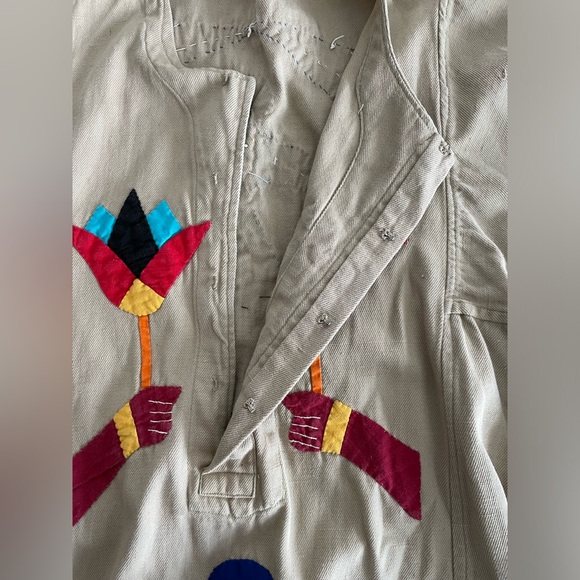 VINTAGE Quilted Egyptian Motif Kaftan - Picture 3 of 6